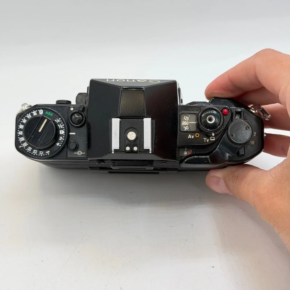 Lot of 2 Canon A-1 35mm SLR Film Camera Body Black Vintage Tested - For Parts